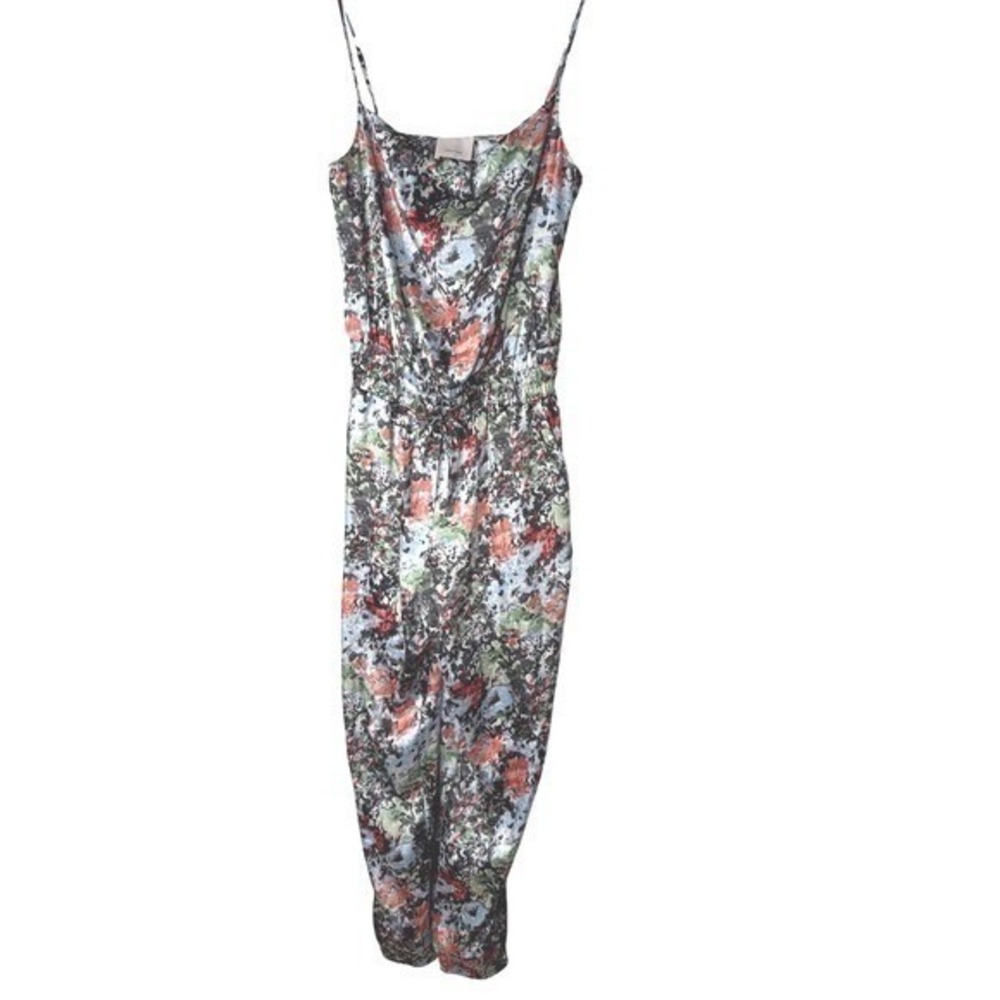 Cinq a Sept Finnley Impressionist Floral Jumpsuit Spaghetti Strap Drawstring S - Picture 2 of 6